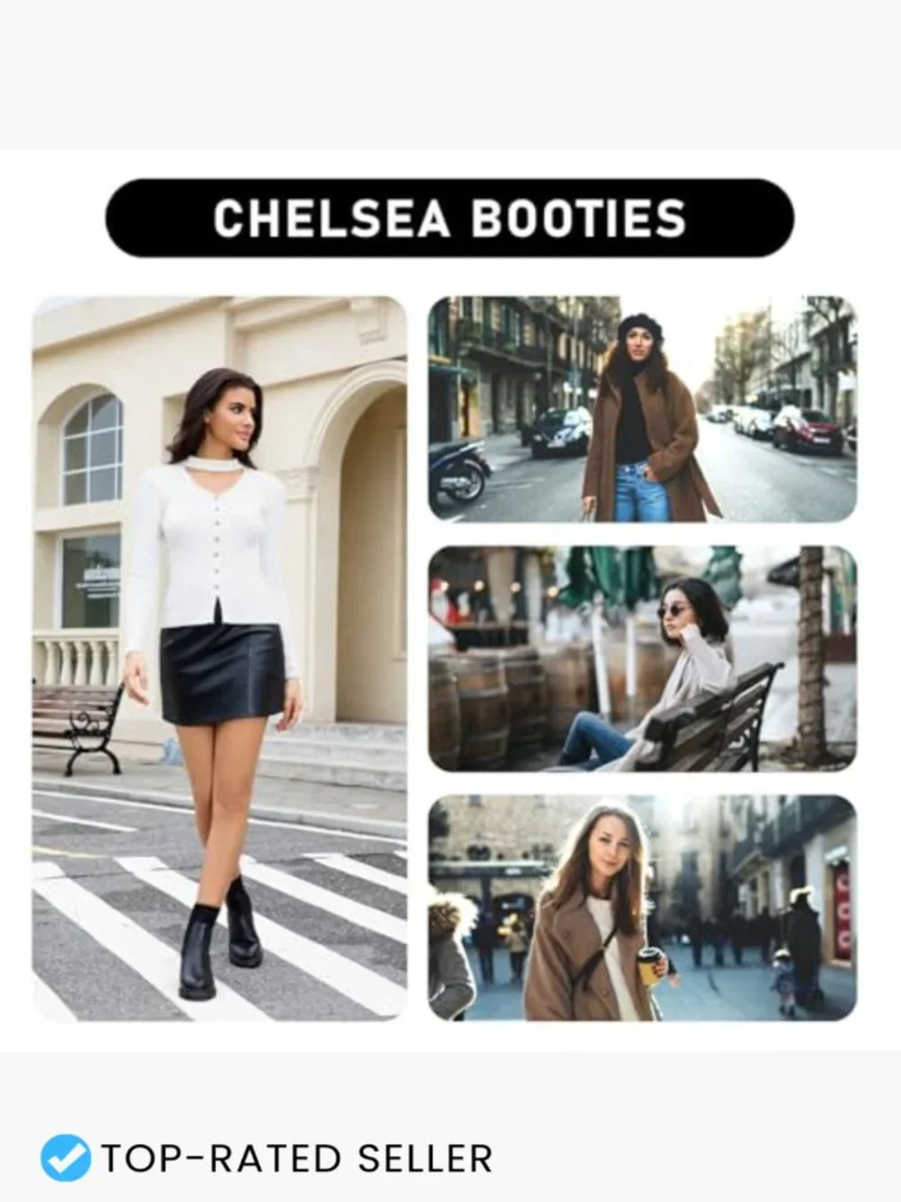 Platform Chelsea Boots Fashion Elastic Ankle Booties Lug Sole Chunky Block Heel